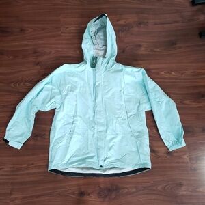 New Womans 2x L.L. Bean Rainstopper Rain Jacket Light Aqua.